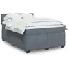 Image de vidaXL Sommier à lattes de lit et matelas Gris foncé 160x200cm Velours