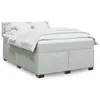 Image de vidaXL Sommier à lattes de lit et matelas Gris clair 160x200cm Velours