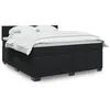 Image de vidaXL Sommier à lattes de lit avec matelas Noir 180x200 cm Velours