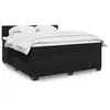 Image de vidaXL Sommier à lattes de lit avec matelas Noir 180x200 cm Velours