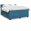 Image de vidaXL Sommier à lattes de lit et matelas bleu 180x200 cm velours