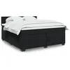 Image de vidaXL Sommier à lattes de lit avec matelas Noir 180x200 cm Velours