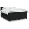 Image de vidaXL Sommier Ã  lattes de lit avec matelas Noir 180x200 cm Velours