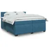Image de vidaXL Sommier à lattes de lit et matelas Bleu 200x200 cm velours