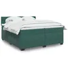 Image de vidaXL Sommier à lattes de lit et matelas Vert foncé 200x200cm Velours