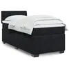 Image de vidaXL Sommier à lattes de lit avec matelas noir simple velours