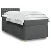 Image de vidaXL Sommier à lattes de lit avec matelas Gris foncé 80x200 cm Tissu