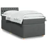 Image de vidaXL Sommier Ã  lattes de lit avec matelas Gris foncÃ© 80x200 cm Tissu