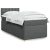 Image de vidaXL Sommier à lattes de lit avec matelas Gris foncé 80x200 cm Tissu