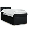 Image de vidaXL Sommier Ã  lattes de lit et matelas Noir 80x200 cm Tissu