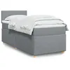 Image de vidaXL Sommier à lattes de lit et matelas Gris clair 90x190 cm Tissu