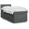 Image de vidaXL Sommier à lattes de lit et matelas Gris foncé 90x190 cm Tissu