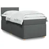 Image de vidaXL Sommier à lattes de lit et matelas Gris foncé 90x190 cm Tissu