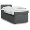 Image de vidaXL Sommier à lattes de lit et matelas Gris foncé 90x190 cm Tissu
