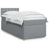 Image de vidaXL Sommier à lattes de lit et matelas Gris clair 90x190 cm Tissu