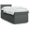 Image de vidaXL Sommier à lattes de lit avec matelas Gris foncé 90x200 cm Tissu