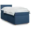 Image de vidaXL Sommier à lattes de lit avec matelas Bleu 90x200 cm Tissu