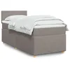 Image de vidaXL Sommier à lattes de lit avec matelas Taupe 100x200 cm Tissu