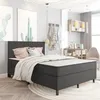 Image de vidaXL Sommier Ã  lattes de lit avec matelas Marron foncÃ© 100x200 cm