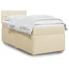 Image de vidaXL Sommier à lattes de lit avec matelas Crème 100x200 cm Tissu