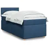 Image de vidaXL Sommier Ã  lattes de lit avec matelas Bleu 100x200 cm Tissu