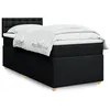 Image de vidaXL Sommier à lattes de lit avec matelas Noir 100x200 cm Tissu