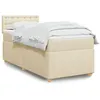 Image de vidaXL Sommier à lattes de lit avec matelas Crème 100x200 cm Tissu