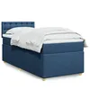 Image de vidaXL Sommier Ã  lattes de lit avec matelas Bleu 100x200 cm Tissu