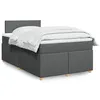 Image de vidaXL Sommier à lattes de lit avec matelas Gris foncé 120x200cm Tissu
