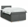Image de vidaXL Sommier Ã  lattes de lit avec matelas Gris foncÃ© 120x200cm Tissu