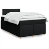 Image de vidaXL Sommier à lattes de lit avec matelas Noir 120x200 cm Tissu