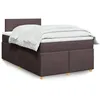 Image de vidaXL Sommier Ã  lattes de lit avec matelas Marron foncÃ© 120x200 cm