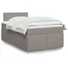 Image de vidaXL Sommier à lattes de lit avec matelas Taupe 120x200 cm Tissu