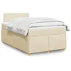Image de vidaXL Sommier à lattes de lit avec matelas Crème 120x200 cm Tissu