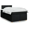 Image de vidaXL Sommier à lattes de lit avec matelas Noir 120x200 cm Tissu