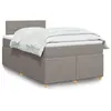 Image de vidaXL Sommier à lattes de lit avec matelas Taupe 120x200 cm Tissu