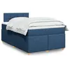 Image de vidaXL Sommier à lattes de lit avec matelas Bleu 120x200 cm Tissu