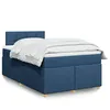 Image de vidaXL Sommier Ã  lattes de lit avec matelas Bleu 120x200 cm Tissu