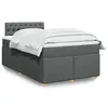 Image de vidaXL Sommier à lattes de lit avec matelas Gris foncé 120x200cm Tissu