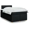 Image de vidaXL Sommier à lattes de lit avec matelas Noir 120x200 cm Tissu