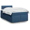 Image de vidaXL Sommier à lattes de lit avec matelas Bleu 120x200 cm Tissu