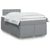 Image de vidaXL Sommier à lattes de lit avec matelas Gris clair 120x200cm Tissu