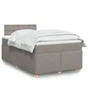 Image de vidaXL Sommier à lattes de lit avec matelas Taupe 120x200 cm Tissu