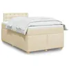 Image de vidaXL Sommier à lattes de lit avec matelas Crème 120x200 cm Tissu