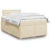 Image de vidaXL Sommier Ã  lattes de lit avec matelas CrÃ¨me 120x200 cm Tissu