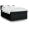 Image de vidaXL Sommier à lattes de lit avec matelas Noir 140x190 cm Tissu