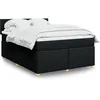 Image de vidaXL vidaXL Sommier à lattes de lit avec matelas Noir 140x190 cm Tissu