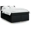 Image de vidaXL Sommier à lattes de lit avec matelas Noir 140x190 cm Tissu