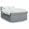 Image de vidaXL Sommier à lattes de lit avec matelas Gris clair 140x190cm Tissu