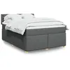 Image de vidaXL Sommier à lattes de lit avec matelas Gris foncé 140x190cm Tissu